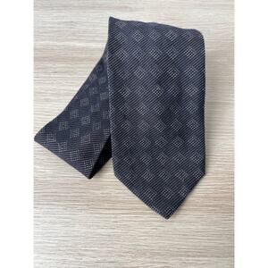 Barneys New York Brown Geometric Silk/Wool Designer Tie
